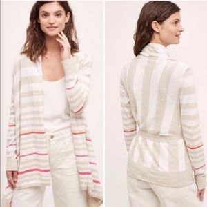 Anthropologie Moth Striped Front Tie Wrap Cardigan